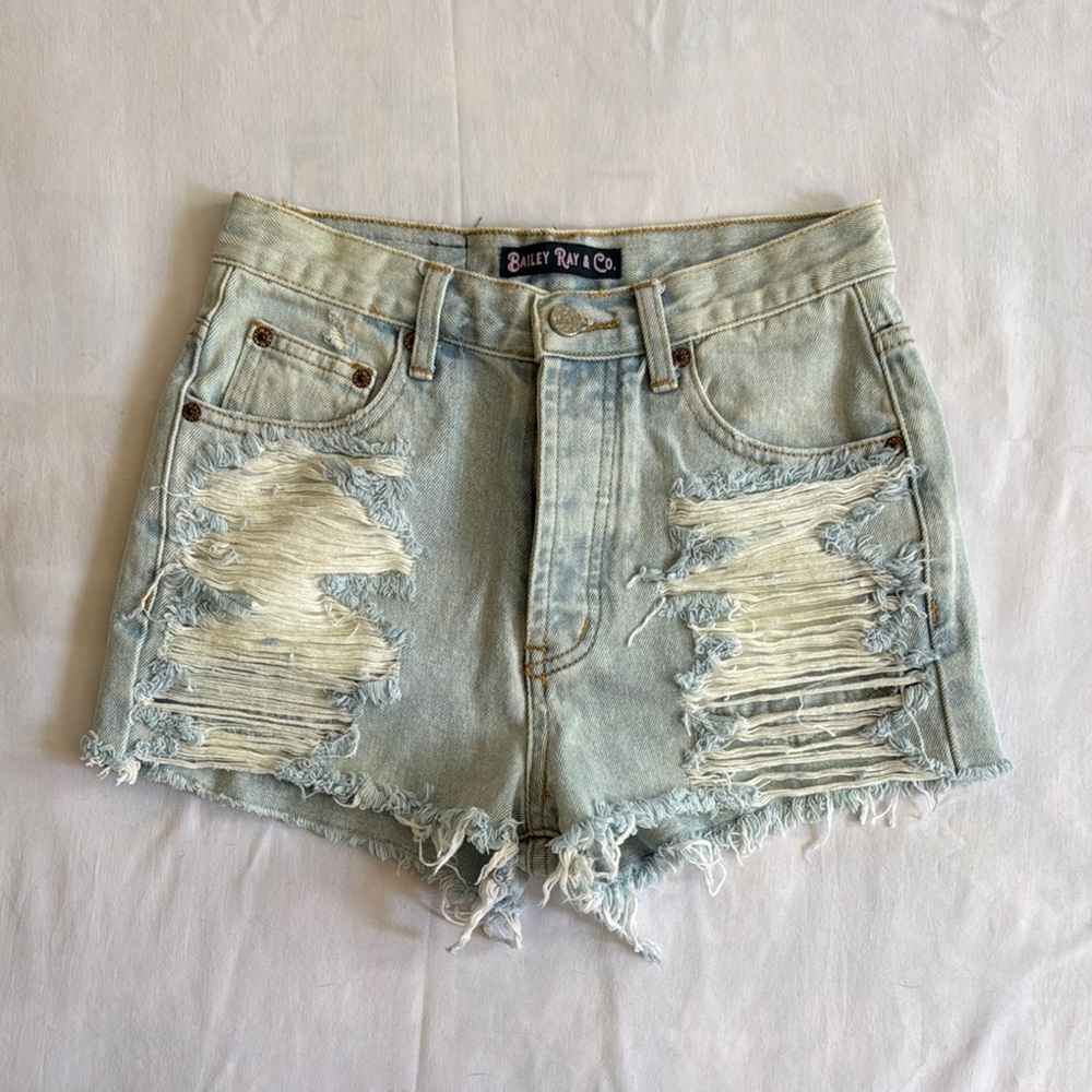 Bailey Rae & Co. Blue Ripped Denim Shorts